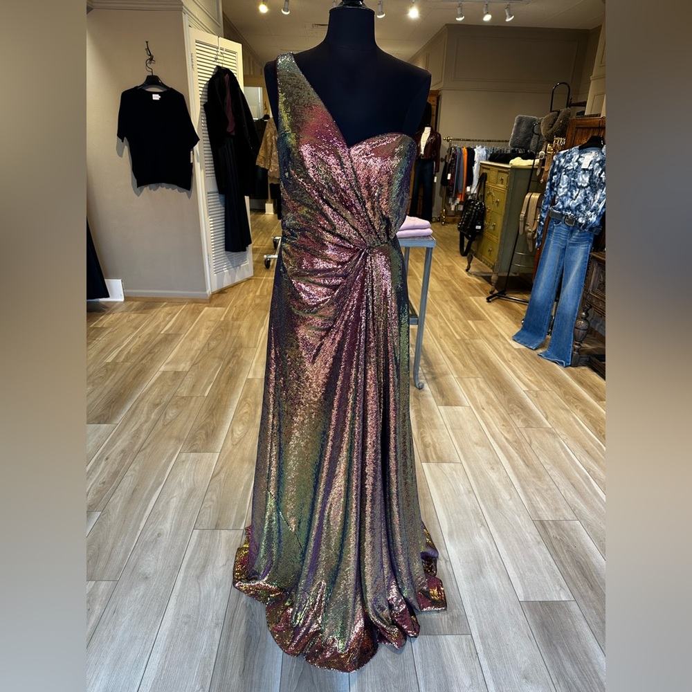 Elegant Multicolor Sequin Evening Gown by Theia